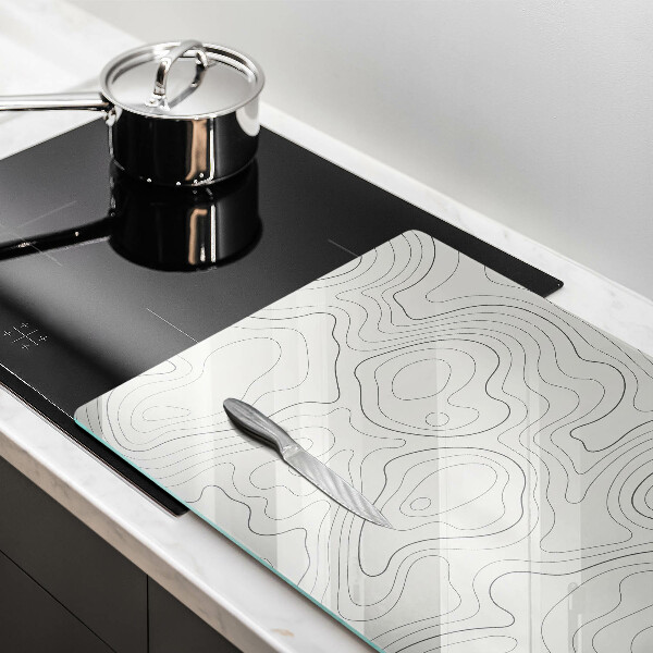 Glass kitchen board Line-art design