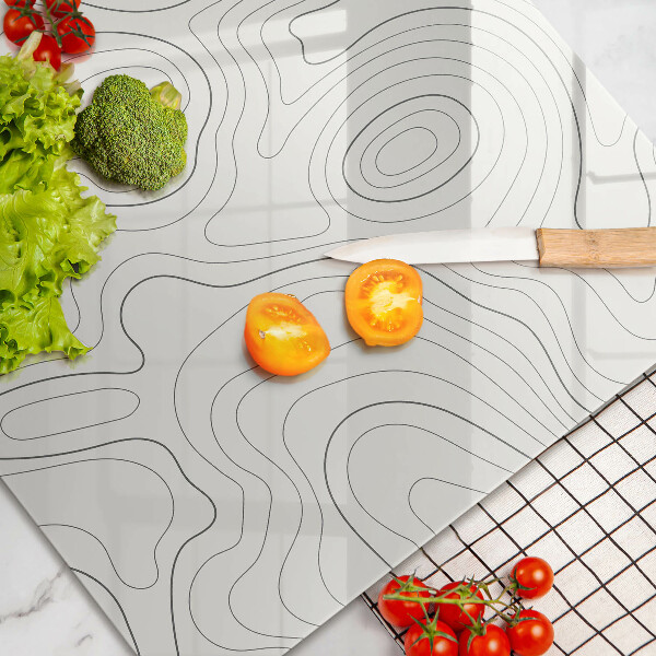 Glass kitchen board Line-art design