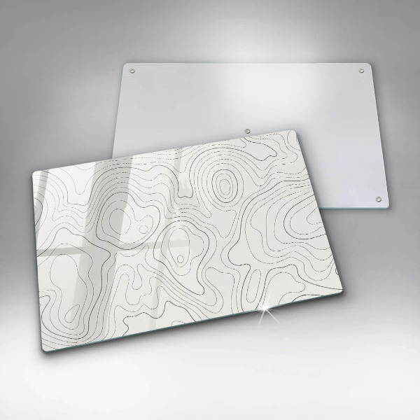 Glass kitchen board Line-art design