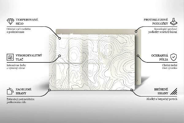 Glass kitchen board Line-art design