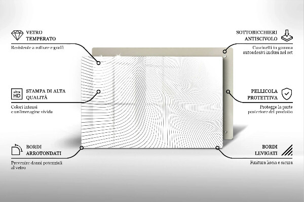 Chopping board glass Modern Line pattern