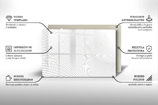 Chopping board glass Modern Line pattern