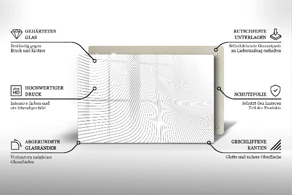Chopping board glass Modern Line pattern