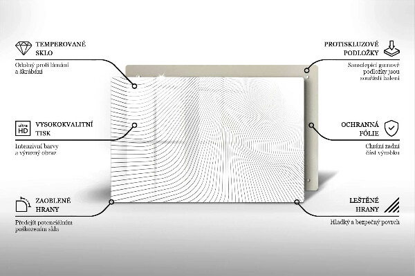 Chopping board glass Modern Line pattern