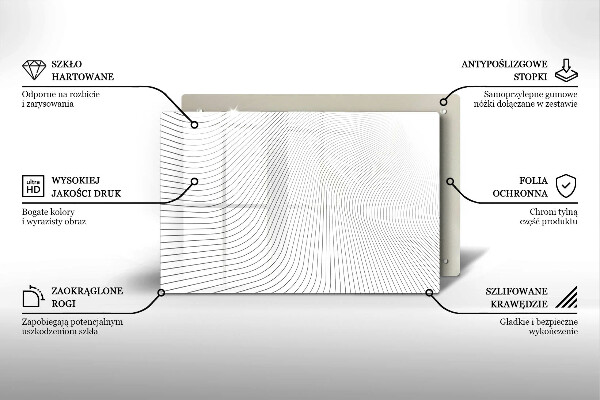 Chopping board glass Modern Line pattern