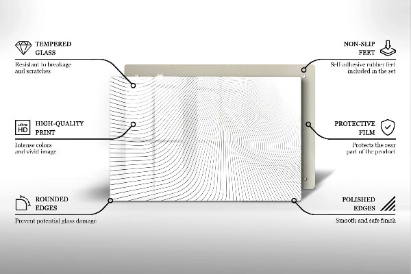 Chopping board glass Modern Line pattern