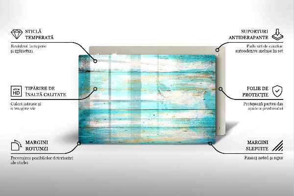 Chopping board glass Vintage wood boards