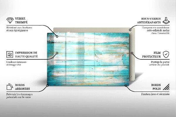 Chopping board glass Vintage wood boards