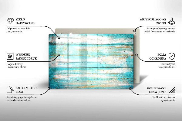 Chopping board glass Vintage wood boards
