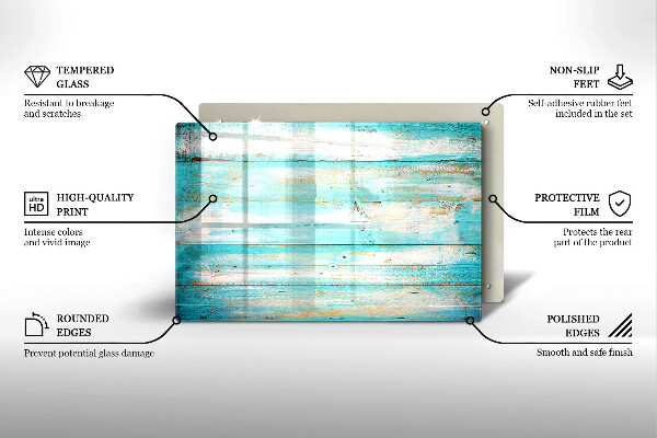 Chopping board glass Vintage wood boards