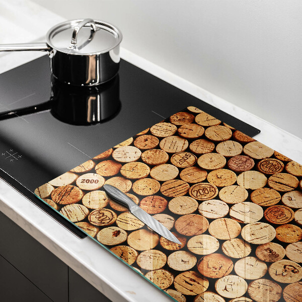 Chopping board glass Wine corks pattern