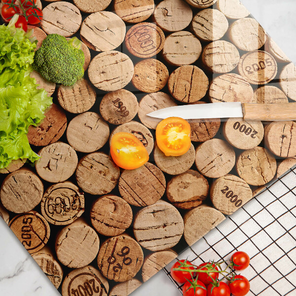 Chopping board glass Wine corks pattern