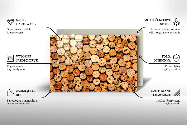 Chopping board glass Wine corks pattern