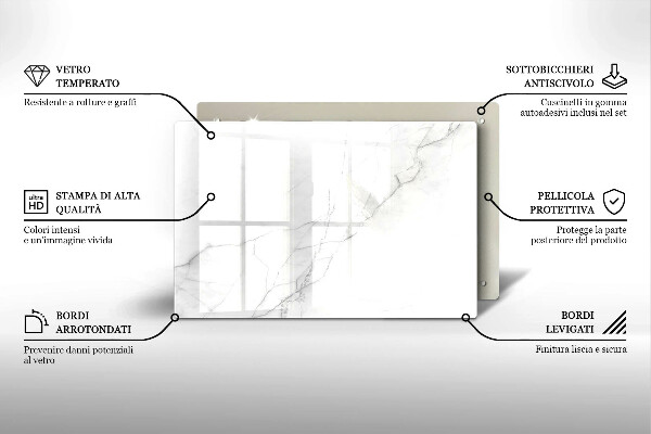 Chopping board glass Marble stone background