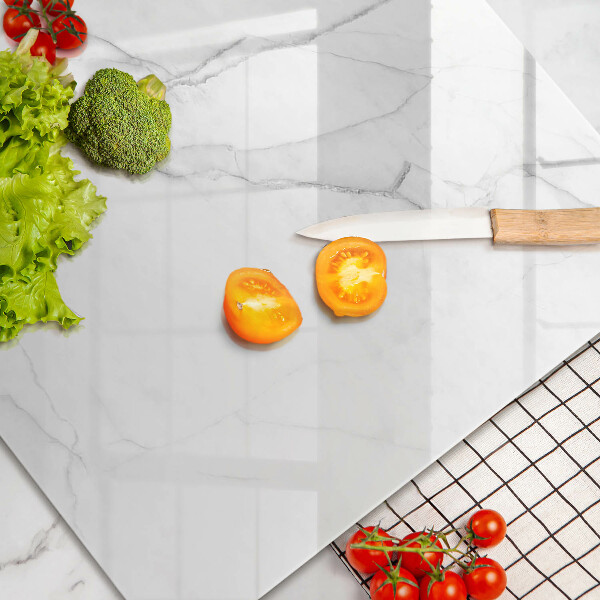 Chopping board glass Marble stone background