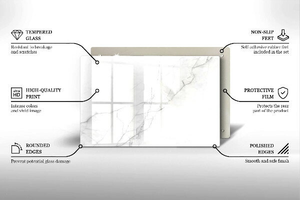 Chopping board glass Marble stone background