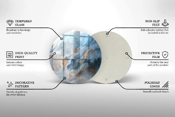Chopping board glass Marble texture