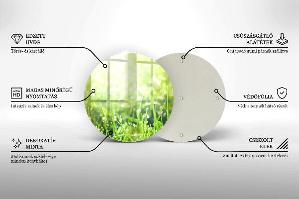 Glass worktop saver Nature - grass and dew