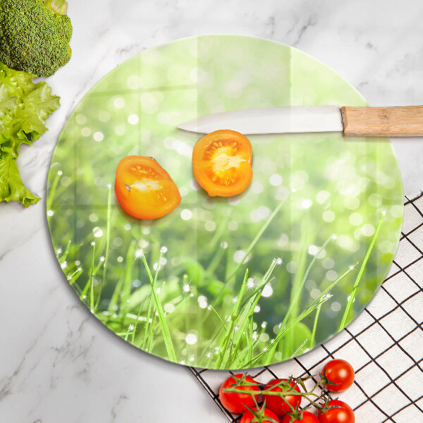 Glass worktop saver Nature - grass and dew