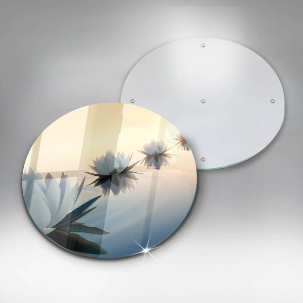 Glass worktop saver Lilie flowers on the water