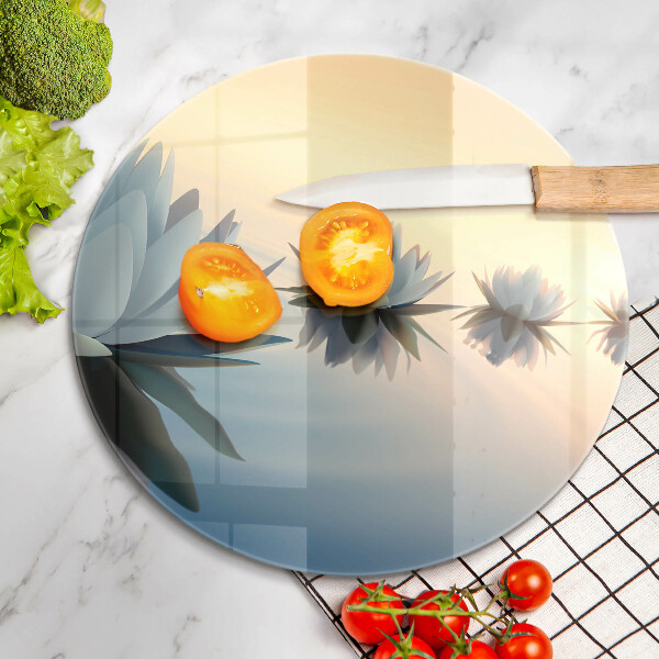 Glass worktop saver Lilie flowers on the water