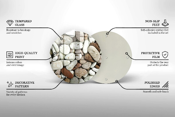 Glass worktop saver Background small stones