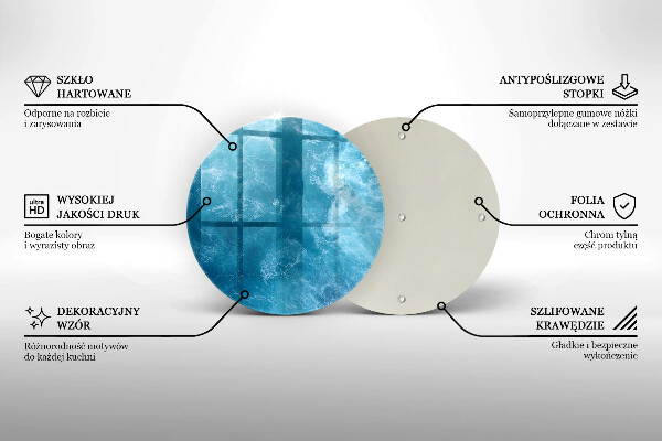 Glass worktop protector Blue water