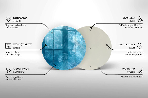 Glass worktop protector Blue water