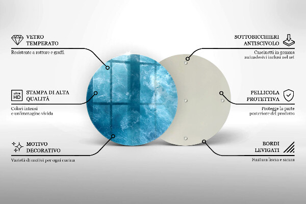 Glass worktop protector Blue water