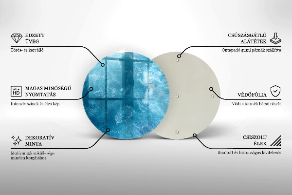 Glass worktop protector Blue water