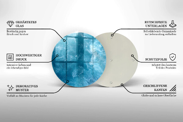 Glass worktop protector Blue water