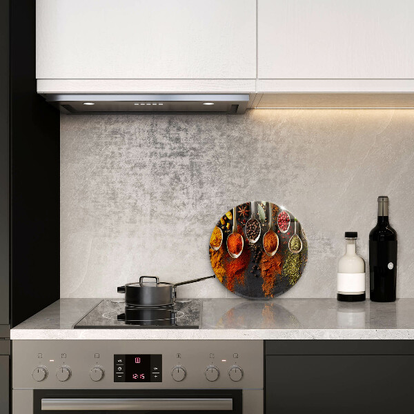 Glass worktop protector Spoons with spices