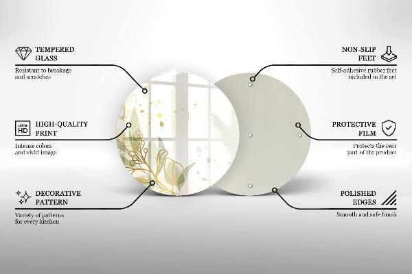 Glass cutting board Watercolor and golden leaves