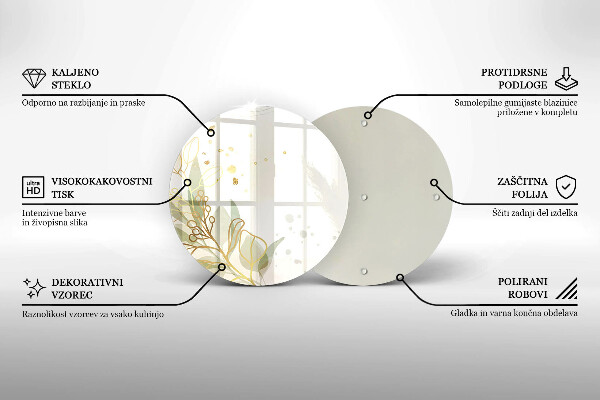 Glass cutting board Watercolor and golden leaves