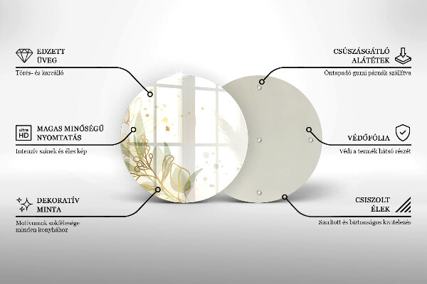Glass cutting board Watercolor and golden leaves