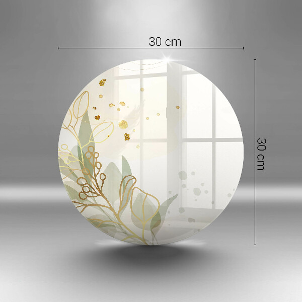 Glass cutting board Watercolor and golden leaves