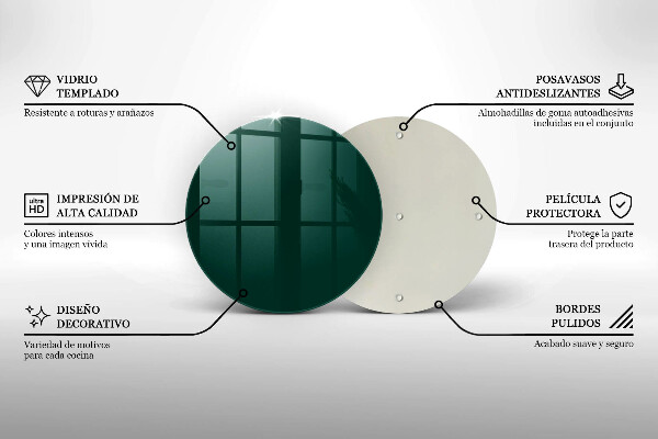 Chopping board glass Green color