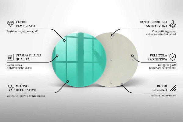 Chopping board glass Green color