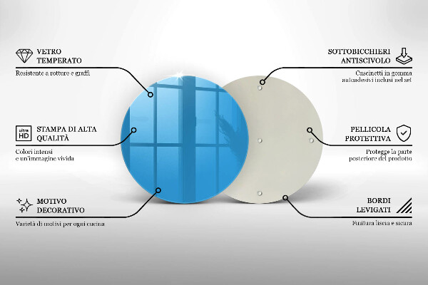 Chopping board glass Blue color