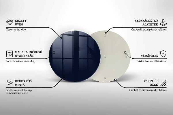 Chopping board glass Navy blue