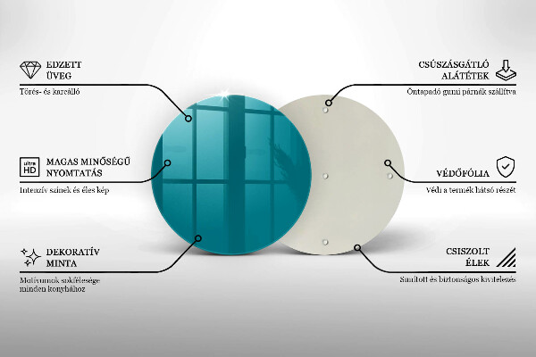 Chopping board glass Turquoise