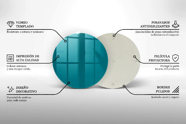 Chopping board glass Turquoise