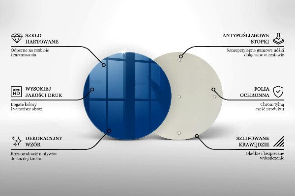 Chopping board glass Blue color