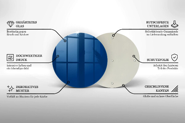 Chopping board glass Blue color