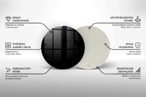 Chopping board glass Black colour