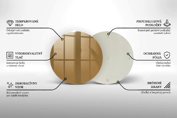 Chopping board glass Beige colour