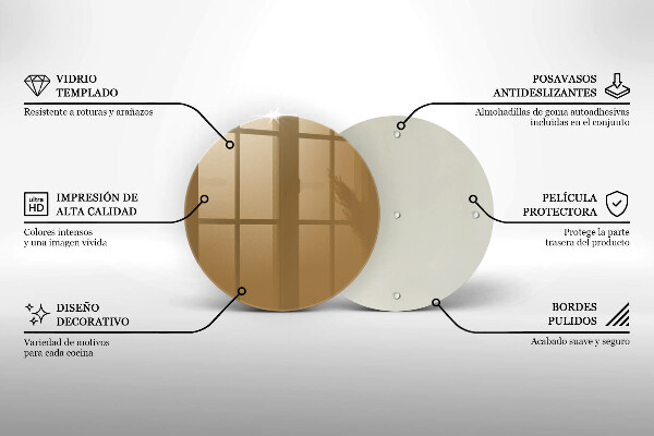 Chopping board glass Beige colour