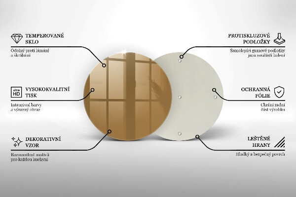 Chopping board glass Beige colour
