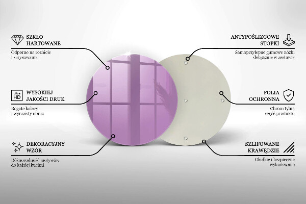 Chopping board glass Violet colour