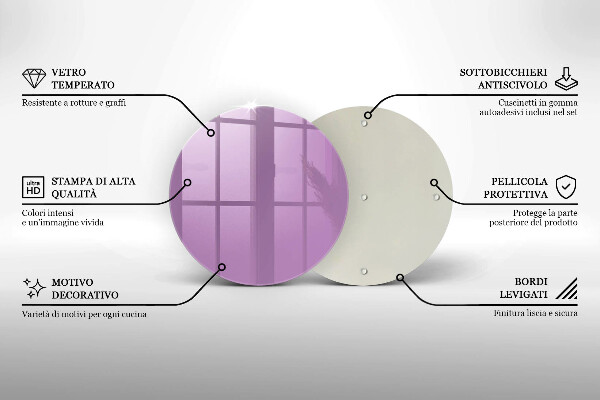 Chopping board glass Violet colour
